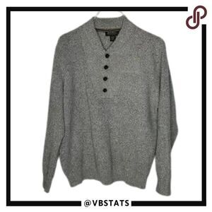 Eddie Bauer Mens Sweater Size Large‎ Pullover Heathered Gray V Neck